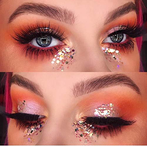 ANDERK Purpurinas Polvo, Chunky Glitter Flakes paillette para rostro maquillaje de ojos cabello body art - 20 Cajas