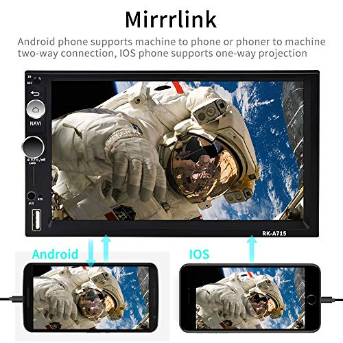 Android Coche Radio 2 DIN GPS CAMECHO 7 Pulgadas Pantalla táctil capacitiva Bluetooth WiFi USB SD AUX FM Reproductor de automóvil Estéreo Enlace de Espejo + Cámara Trasera