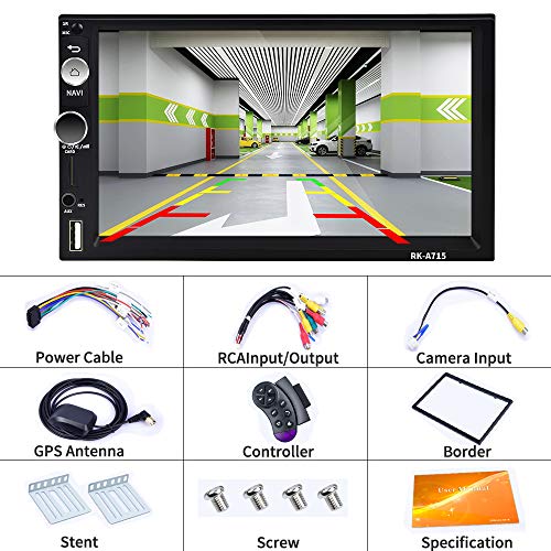 Android Coche Radio 2 DIN GPS CAMECHO 7 Pulgadas Pantalla táctil capacitiva Bluetooth WiFi USB SD AUX FM Reproductor de automóvil Estéreo Enlace de Espejo + Cámara Trasera