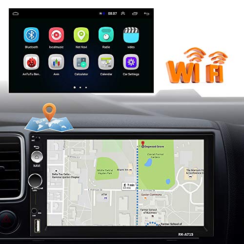Android Coche Radio 2 DIN GPS CAMECHO 7 Pulgadas Pantalla táctil capacitiva Bluetooth WiFi USB SD AUX FM Reproductor de automóvil Estéreo Enlace de Espejo + Cámara Trasera