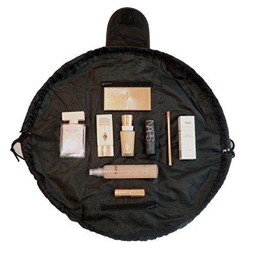Ané - Bolsa de maquillaje con cordón - organizador de bolsa de viaje de gran capacidad - se abre plana para fácil acceso a todos sus cosméticos