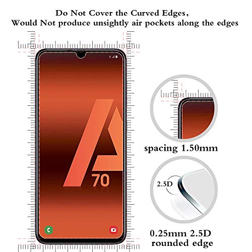 ANEWSIR [2 Pack Protector de Pantalla para Samsung Galaxy A70 Cristal Templado Samsung Galaxy A70 [9H Dureza] [Alta Definicion]