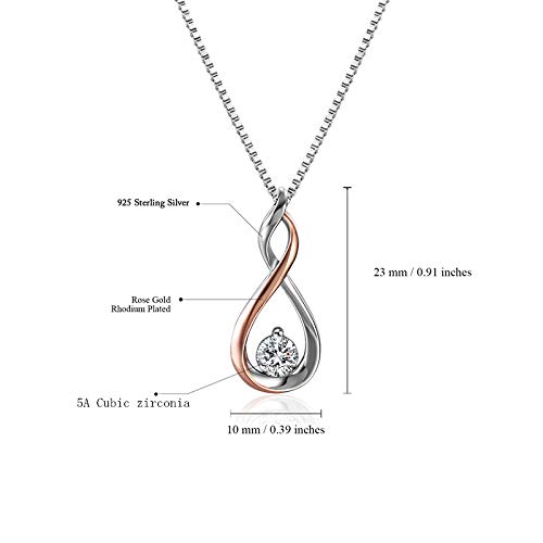 Angelady Colgante de Plata para Mujer Collares Infinitos para Niñas Cumpleaños Aniversario Regalo del Día de la Madre para Novia Mamá…