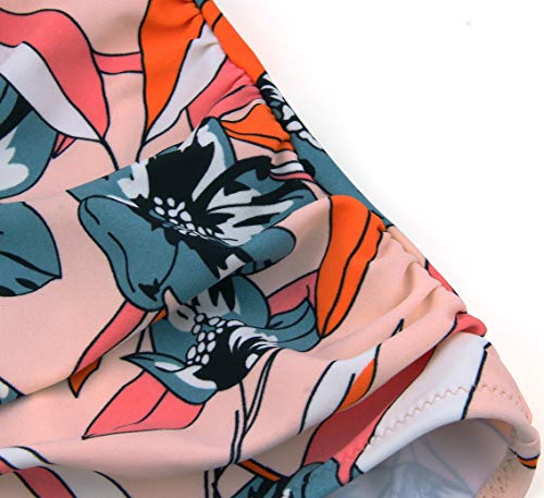 Angerella Mujer Vintage Cuello Halter Talle Alto Ruched Bikini Set,2X-Large