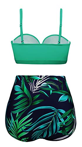 Angerella Vintage con Alambre Talle Alto Bikini Set para Adolescente,4X-Large