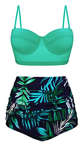 Angerella Vintage con Alambre Talle Alto Bikini Set para Adolescente,4X-Large