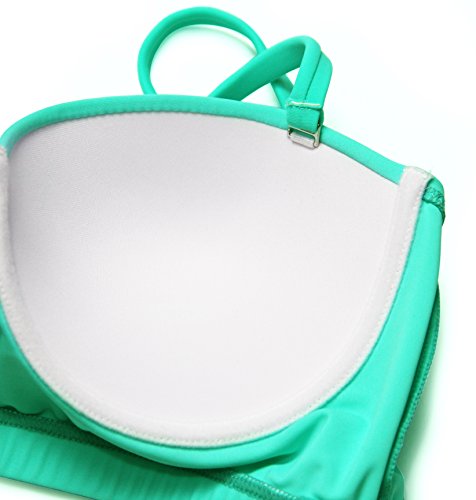 Angerella Vintage con Alambre Talle Alto Bikini Set para Adolescente,4X-Large