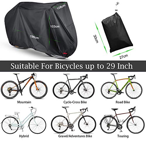 AngLink Funda Bicicleta, 210D Oxford 200 x 110 x 70 cm Cubierta Impermeable de Bicicleta Funda Protectora Bici contra Lluvia, Agua, Polvo y Rayos Ultravioleta