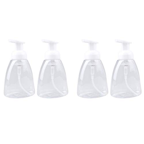 Angoily Dispensadores de Jabón Espumoso de 4 Piezas Botellas de Bomba Botella de Jabón Líquido de Mano Vacía de Plástico para Cocina Baño Salida 300 Ml (Color de La Boquilla Al Azar)