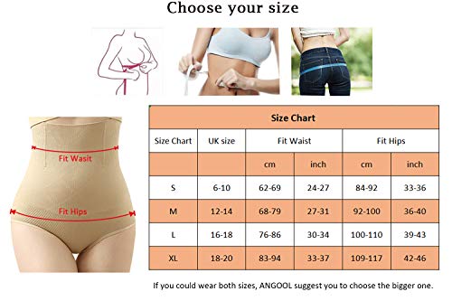 ANGOOL Cintura Alta Braguitas Moldeadora Fajas Reductoras Efecto Vientre Plano para Body Shaper para Mujer