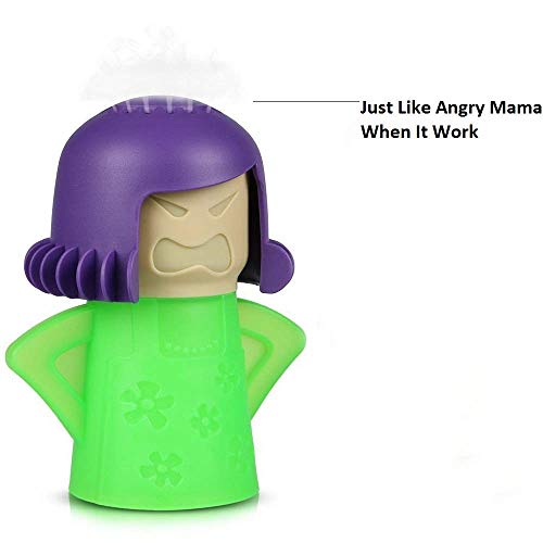 Angry Mama Limpiador de microondas, limpiador a vapor para horno microondas, vaporizador de mamá enojada que limpia las manchas de suciedad fácilmente en minutos con vinagre y agua