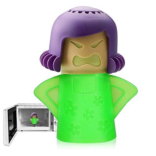 Angry Mama Limpiador de microondas, limpiador a vapor para horno microondas, vaporizador de mamá enojada que limpia las manchas de suciedad fácilmente en minutos con vinagre y agua