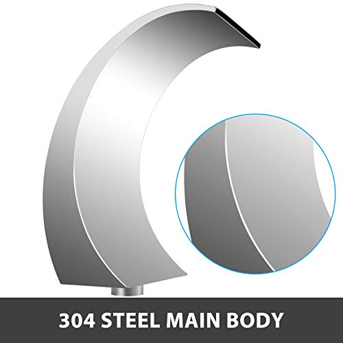 Anhon Fuente Cascada para Piscina Acero Inoxidable Fuente Estanque 30x60x45 cm, Fuentes de Piscina de Plata