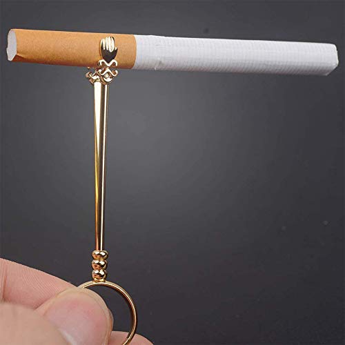 Anillo De Oro De Cobre 1Pc Titular De Cigarrillos Titular De Cigarrillos Dedo Unisex Anillo Con Una Mejor Caja De Cigarrillos, Tabaco Laminado, Mala Hierba, Blunt Y Cigarros,Oro