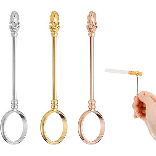 Anillo De Oro De Cobre 1Pc Titular De Cigarrillos Titular De Cigarrillos Dedo Unisex Anillo Con Una Mejor Caja De Cigarrillos, Tabaco Laminado, Mala Hierba, Blunt Y Cigarros,Oro