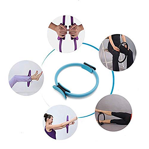 Anillo de pilates para fitness, círculo mágico de resistencia al ejercicio para tonificar y esculpir muslos interiores y exteriores azul