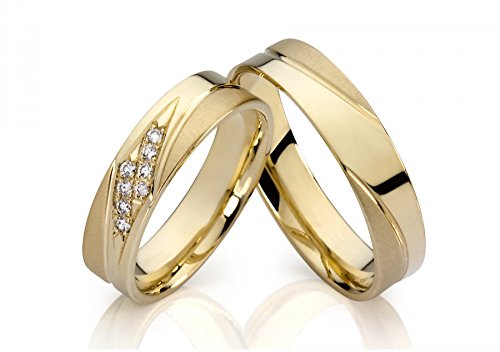 Anillos de compromiso, con grabado personalizable, de titanio, circonitas y diamante