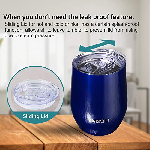 AniSqui Taza de café térmica ecológica de Acero Inoxidable de Doble Pared, (350mL 12oz Taza café de Reutilizable con Tapa), Taza de térmica para café