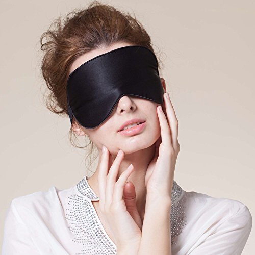 ANKOVO Antifaz para Dormir Hecho de Seda Natural, Muy Suave, Ideal para Viajes, turnos de Trabajo y meditación