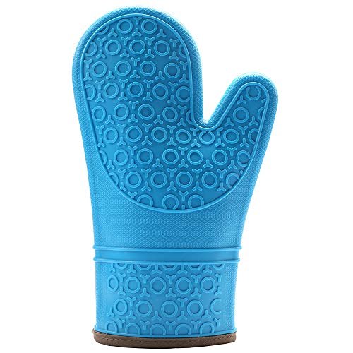 Anmy Guantes De Cocina Un Par De Aislantes De La Parrilla De Cocción De La Cocina De Silicio Cocinar Y Acolchado De Revestimiento Bicarbonato De Guante (Color : Blue)