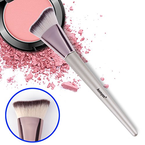 Anmyox Cepillo de maquillaje para la barbilla de cara suave y cosmética, curva en ángulo, brocha para base de maquillaje Kabuki para mezclar crema líquida o polvo, herramienta de maquillaje de belleza