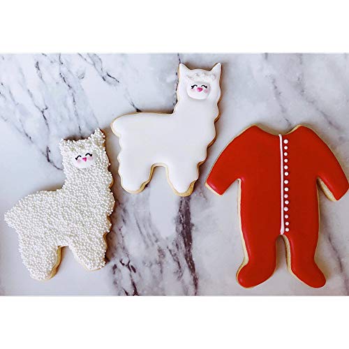 Ann Clark Cookie Cutters Juego de 2 cortadores de galletas llama/alpaca con libro de recetas - Acero fabricado en EE. UU.