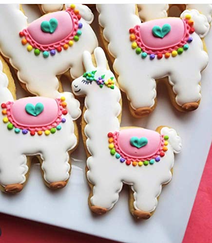 Ann Clark Cookie Cutters Juego de 2 cortadores de galletas llama/alpaca con libro de recetas - Acero fabricado en EE. UU.