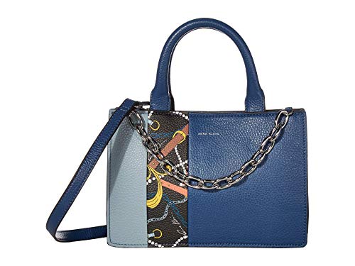 Anne Klein Accordian Satchel Blue Multi One Size
