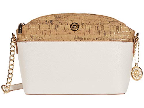 Anne Klein - Bandolera con cremallera superior curvada, Blanco (Gardenia), Talla única