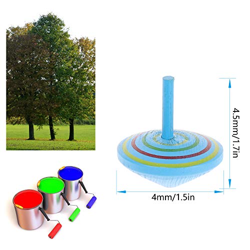 Annhao Peonza de Madera de Colores 24 Piezas, Peonza trompo, Juguetes para niños, Juego de peonzas, Creativo Juguete, Regalos para Comuniones, Niños, Niñas, Fiesta cumpleaños favores (6 Colores)