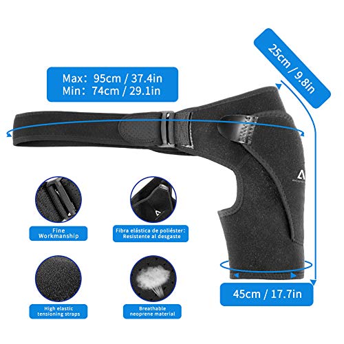 Anoopsyche Hombrera Ajustable, Hombro Apoyo Transpirable de Neopreno, Dolor en el Hombro, Hombros Artríticos, Prevenir y Restaurar Lesiones Deportivas, para el Hombro Izquierdo/Derecho, Hombre/Mujer
