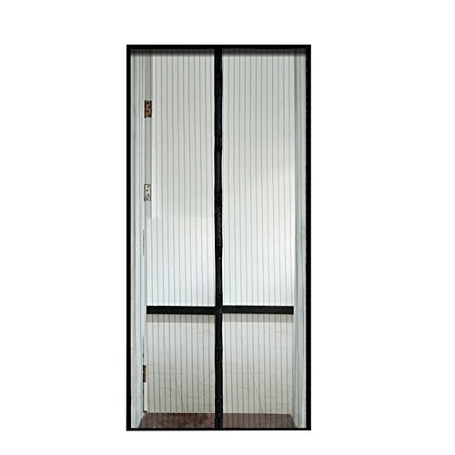 Anpro mosquito puerta mosquitera puerta 110 x 220, protección de insectos cortina magnética mosca cortina para sala de estar balcón, negro