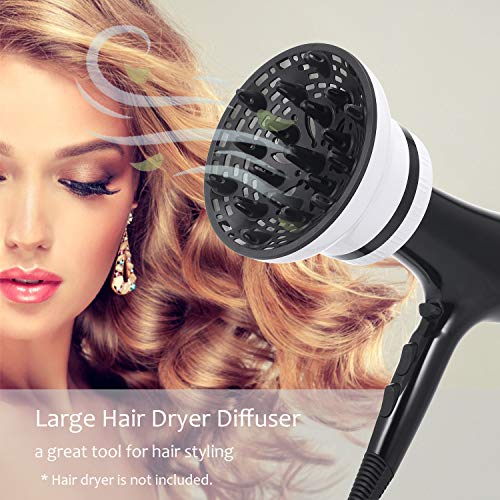 Anself - Difusor universal para secadores de pelo con Grandes y ajustables boquilla D-1.57 pulgadas a D-2.83 pulgadas para peinados rizados o ondulados, difusores de pelo, secadores de pelo