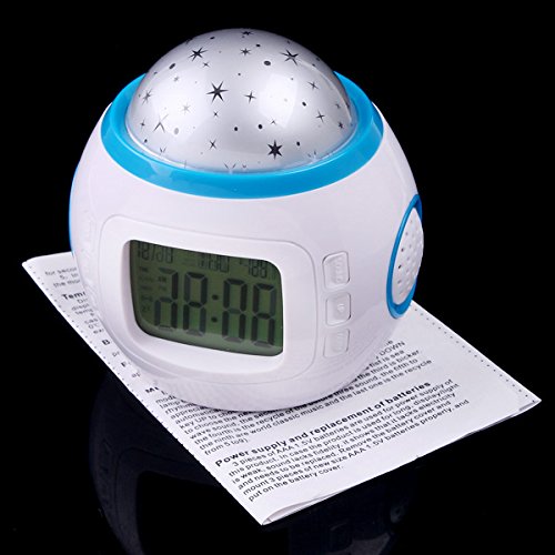 Anself H4962 - Reloj despertador para niños con termómetro, alarma y calendario