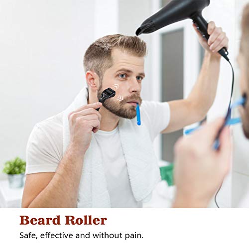 Anself Kit Completo de Barba para Hombres 4 Pcs/Juego Kit de Cuidado de Barba con Rodillo para Barba, Aceite para Crecimiento de Barba, Cepillo para Barba y Peine para Barba