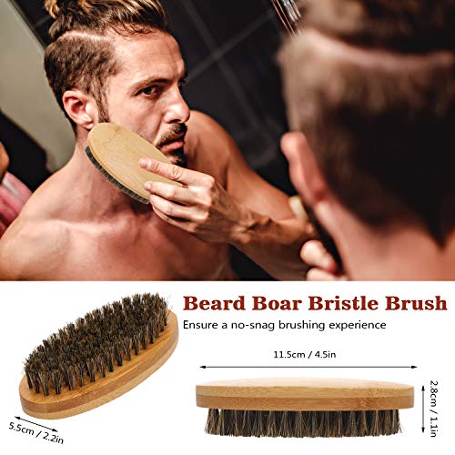 Anself Kit Completo de Barba para Hombres 4 Pcs/Juego Kit de Cuidado de Barba con Rodillo para Barba, Aceite para Crecimiento de Barba, Cepillo para Barba y Peine para Barba