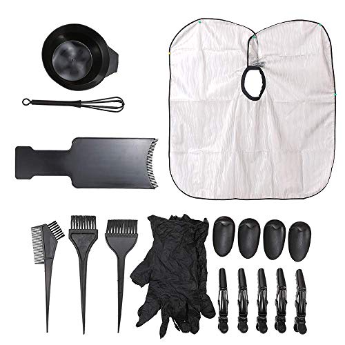 Anself Kit de Tinte, 18pcs Juego de Coloración del Cabello Herramientas de Salón Tablero de Tintura del Cabello