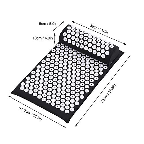 Anself Massage Mat Spike Acupuncture Pad Esterilla de masaje para aliviar el estrés y el dolor, cojín de acupresión, esterilla de yoga con almohada
