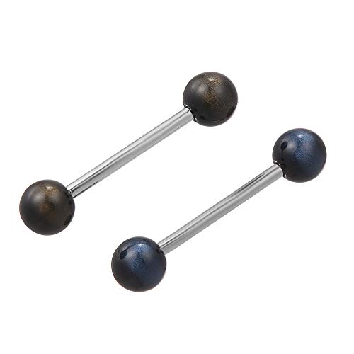 Anself Pendiente de Anillo de la lengüeta Cuerpo de acero inoxidable Lengua Piercing Barbell Stud