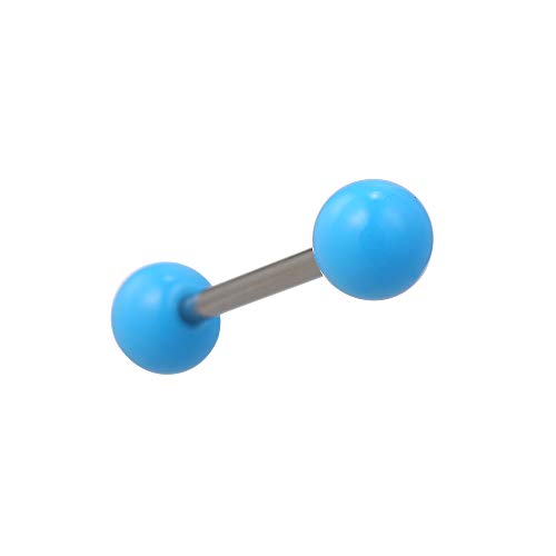 Anself Pendiente de Anillo de la lengüeta Cuerpo de acero inoxidable Lengua Piercing Barbell Stud