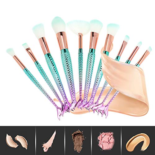 Anself Pro 10 Unids Pinceles de Maquillaje Set Sombra de Ojos Powder Eyeliner Eylash Lip Make Up Brush