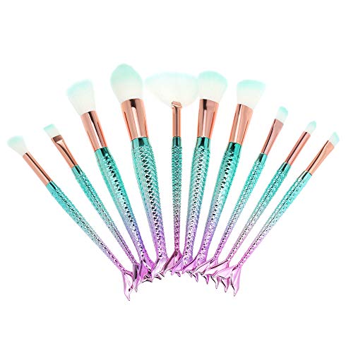 Anself Pro 10 Unids Pinceles de Maquillaje Set Sombra de Ojos Powder Eyeliner Eylash Lip Make Up Brush