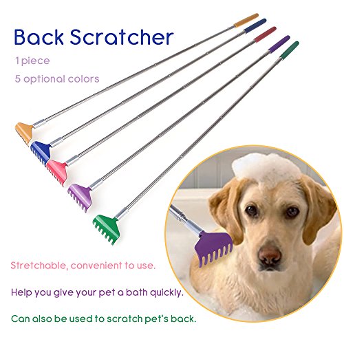 Anself Telescópico Back Scratcher Massager Metal Compacto Extensible 5 Sección 20-68cm Negro