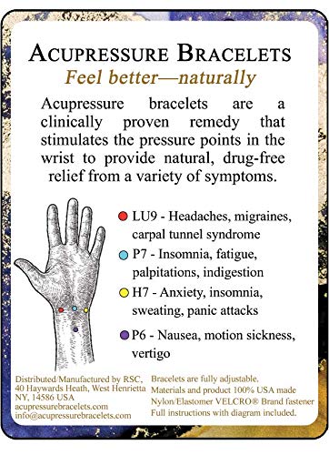 Ansiedad, insomnia, dolor de cabeza de tensión, estrés, náuseas, hiperactividad, alivio de la presión pulsera con los beneficios añadidos de aromaterapia. Todo Natural. (Single Band), color negro