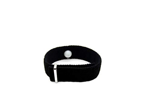 Ansiedad, insomnia, dolor de cabeza de tensión, estrés, náuseas, hiperactividad, alivio de la presión pulsera con los beneficios añadidos de aromaterapia. Todo Natural. (Single Band), color negro