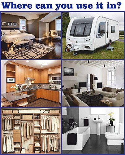 ANSIO Deshumidificador para Armario Colgante, Eliminador de Condensación, Absorbente de Humedad, Deshumidificadores para Humedad, Moho, Humedad en Armario, Dormitorio, Caravana, Baño, Sótano - 210 g Paquete de 6