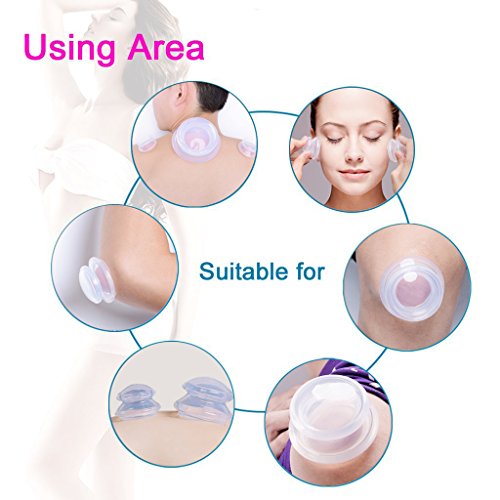 Anti Celulitis Cup, 5 unidades vasos para ventosaterapia (Set Vasos para ventosaterapia (silicona topwell – Vacuum Cup Belleza Terapia de masaje (transparente)