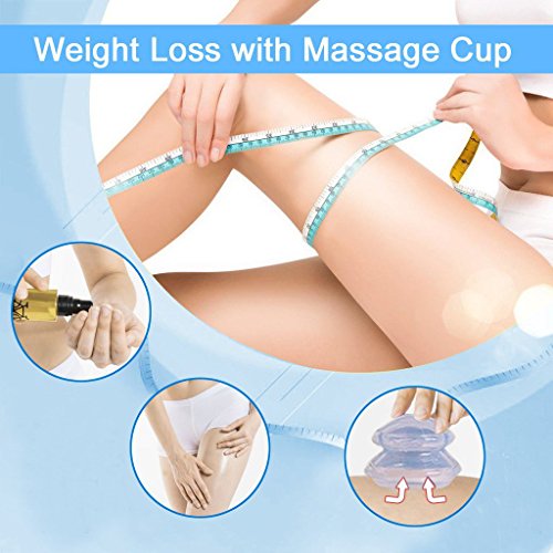 Anti Celulitis Cup, 5 unidades vasos para ventosaterapia (Set Vasos para ventosaterapia (silicona topwell – Vacuum Cup Belleza Terapia de masaje (transparente)