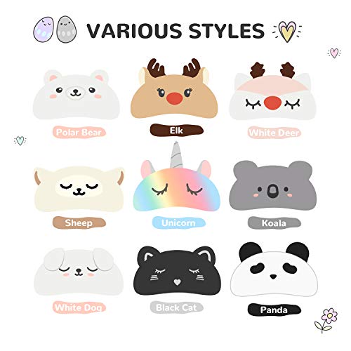 Antifaz para Dormir Anti-Luz Opaco Cómoda Agradable para la Piel Tela de y Puros de algodón Relleno Antifaces Máscara para Coche/Tren/avión niños protección para los Ojos (Grey Koala)