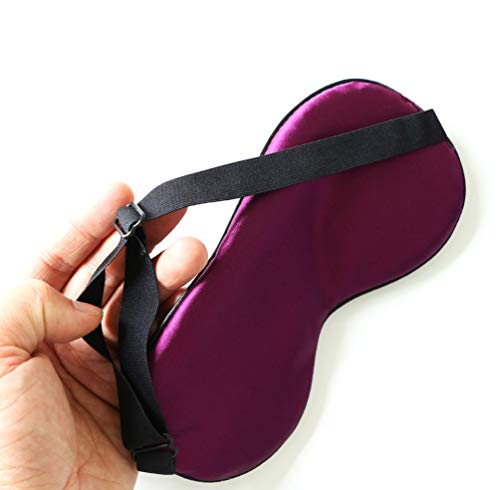 Antifaz para Dormir, Antifaces Seda Anti-Luz Cómoda, Máscara Agradable para Mujeres y Hombres, 2 Piezas, Negro y Morado